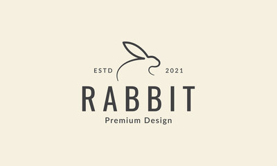 Wall Mural - unique line art animal pets rabbit logo vector icon symbol graphic design illustration