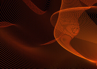 Poster - 3D red light effects. Neon glow. Abstract background with lines.  Illuminated red Light Painting. Computer Generated Majestic Wallpaper	