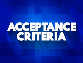 Poster - Acceptance Criteria text quote, concept background