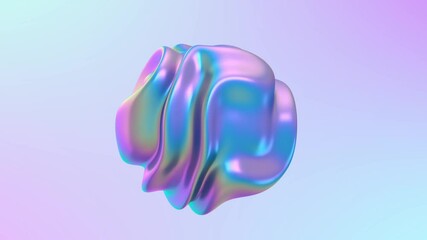 3D abstract animation . Smooth liquid shape. Trendy Colorful Fluid Abstraction Flow. Motion design element. 3D render. Seamless loop.