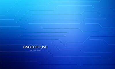 Aufkleber - Blue gradient abstract background vector illustration with technology concept lines.