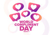World Compliment Day. March 1. Holiday concept. Template for background, banner, card, poster with text inscription. Vector EPS10 illustration.