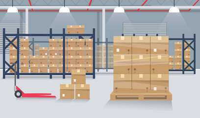 Distribution Warehouse Operations vector Illustration