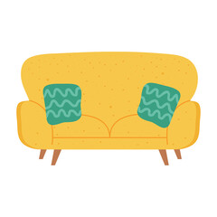 Canvas Print - sofa livingroom forniture isolated icon vector illustration design