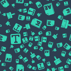Poster - Set ID File document, AE file document, Text and Paint brush on seamless pattern. Vector.
