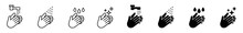Hand Washing  Icons Set, Black Vector And Line Icon, Vector Illustration