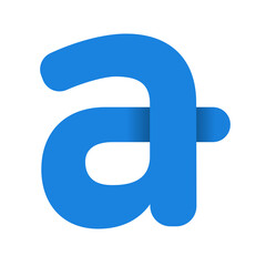 Poster - blue alphabet logotype design. a letter vector design.