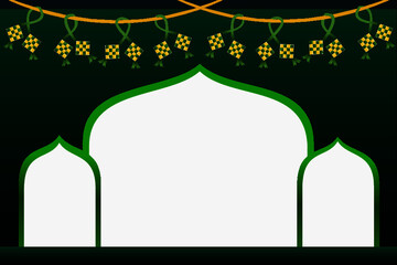 Ketupat Eid. Vector background for eid al-Fitr greetings after Ramadan