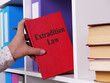 Extradition law is shown on the conceptual photo using the text