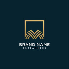 Abstract letter logo with initial M, modern, golden, unique, Premium Vector part 2