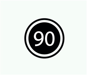 Poster - speed limit 90 icon 