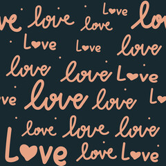 Wall Mural - Simple love cursive repeat pattern design