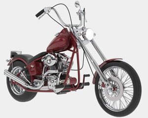 Wall Mural - Motorcycle isolated on background. 3d rendering - illustration