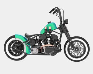 Wall Mural - Motorcycle isolated on background. 3d rendering - illustration