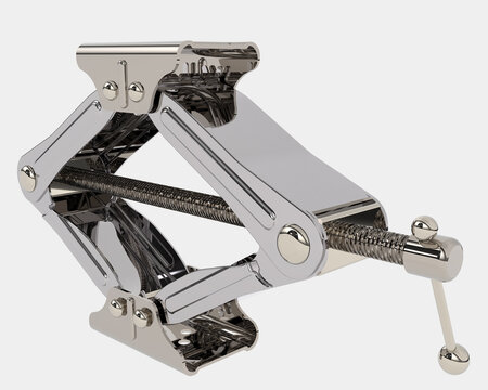 Car jack isolated on white background. 3d rendering - illustration