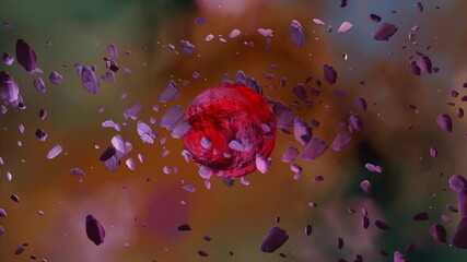 Wall Mural - Animation of red planet in outer space.