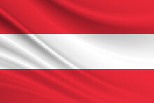 Flag Of Austria. Fabric Texture Of The Flag Of Austria