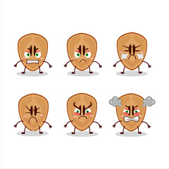 Canvas Print - Slice of sapodilla cartoon character with various angry expressions