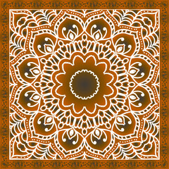 Poster - Silk scarf with blooming eustonma. Abstract seamless vector pattern with hand drawn floral elements.