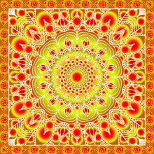 Flower Pattern For Scarf And Textile Print. Silk Scarf Design. Vector Background