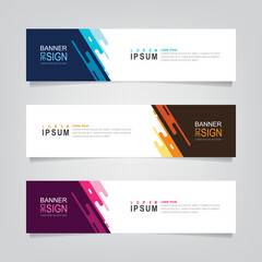 Fototapete - Vector abstract web banner design template. Collection of web banner template. Abstract geometric web design banner template isolated on grey background. Header - landing page Web Design Elements