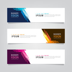 Fototapete - Vector abstract web banner design template. Collection of web banner template. Abstract geometric web design banner template isolated on grey background. Header - landing page Web Design Elements