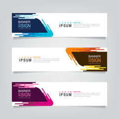 Fototapete - Vector abstract web banner design template. Collection of web banner template. Abstract geometric web design banner template isolated on grey background. Header - landing page Web Design Elements