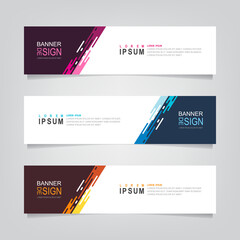 Fototapete - Vector abstract web banner design template. Collection of web banner template. Abstract geometric web design banner template isolated on grey background. Header - landing page Web Design Elements