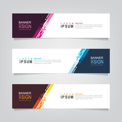 Fototapete - Vector abstract web banner design template. Collection of web banner template. Abstract geometric web design banner template isolated on grey background. Header - landing page Web Design Elements