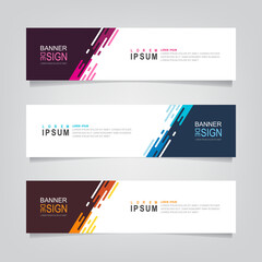Fototapete - Vector abstract web banner design template. Collection of web banner template. Abstract geometric web design banner template isolated on grey background. Header - landing page Web Design Elements