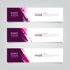 Fototapete - Vector abstract web banner design template. Collection of web banner template. Abstract geometric web design banner template isolated on grey background. Header - landing page Web Design Elements