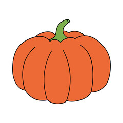 Poster - pumpkin vegetable icon, flat style