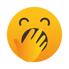 Wall Mural - emoji bored face icon, colorful design