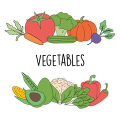 Poster - design of healthy vegetables, flat style