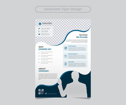Business flyer vector template. flyer design, cover modern layout, annual report, poster, geometric shapes for tech, science, market with light background