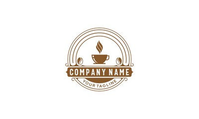 Sticker - Coffee logo complete with a cup of coffee that looks delicious