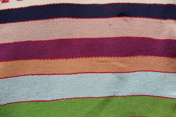 Closeup shot of a towel with colorful stripes