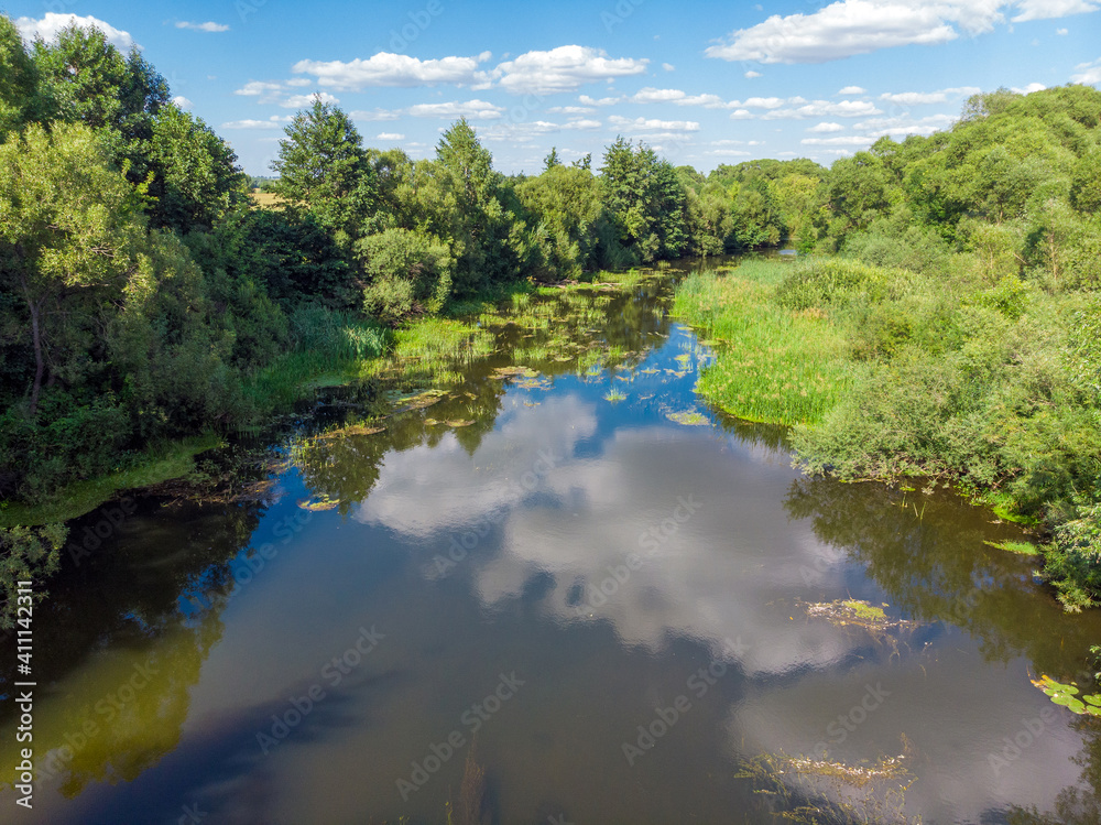 Summer landscape with a river in Russia Stock Photo | Adobe Stock
