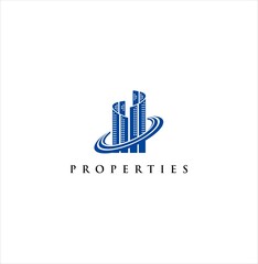 Aufkleber - Luxury Apartment and Building Logo Design with Geometric Elements for Real Estate and Property Business Branding