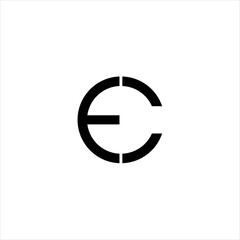 Aufkleber - Initial EC Logo Design Vector with Geometric Circle Shape