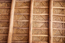 Traditional Patterned Moroccan Ceiling Made From Hand Woven Reed, Filling The Frame