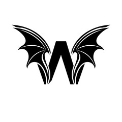 Initial letter W logo and Dragon wings symbol. Wings design element,  initial Letter W logo Icon, Initial Logo Template