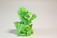 Green Chinese Dragon Figurine Close-up