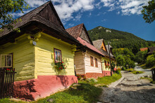Vlkolinec Village In Slovakia With Traditional Wooden Houses