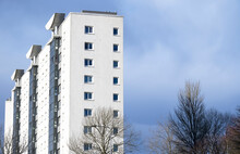 High Rise Council Flat In Deprived Poor Housing Estate In Cardonald, Glasgow