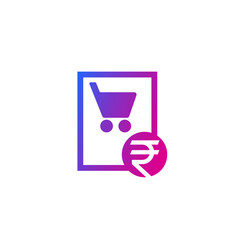 Poster - order, purchase icon with rupee