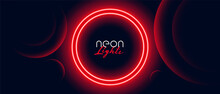 Red Neon Circle Light Frame Banner Design