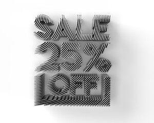 Canvas Print - 3D Render 25% OFF Sale Discount Banner - Discount offer 3D Illustration Design.