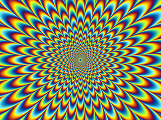 Wall Mural - pulsing fiery spirals. optical illusion of movement.