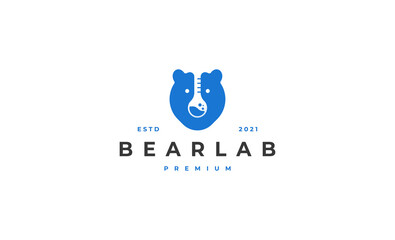 Wall Mural - bear laboratory Logo Symbol Vector Design Illustration